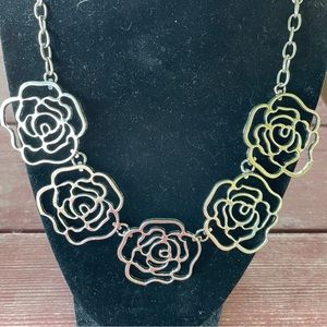 Silver flower necklace